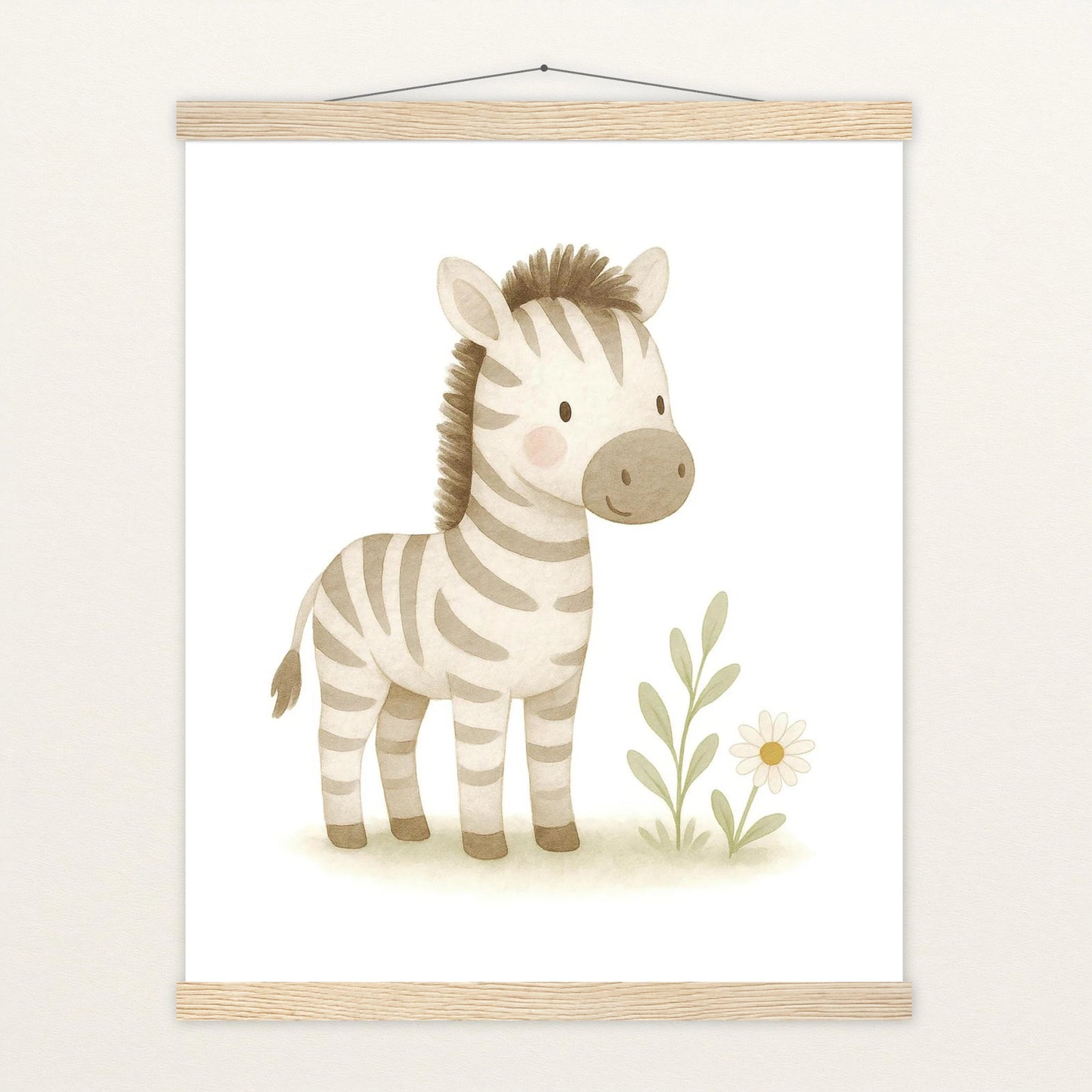 Zinni das Zebra Poster mit Leisten von tinylearner