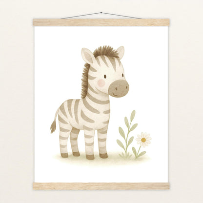 Zinni das Zebra Poster mit Leisten von tinylearner