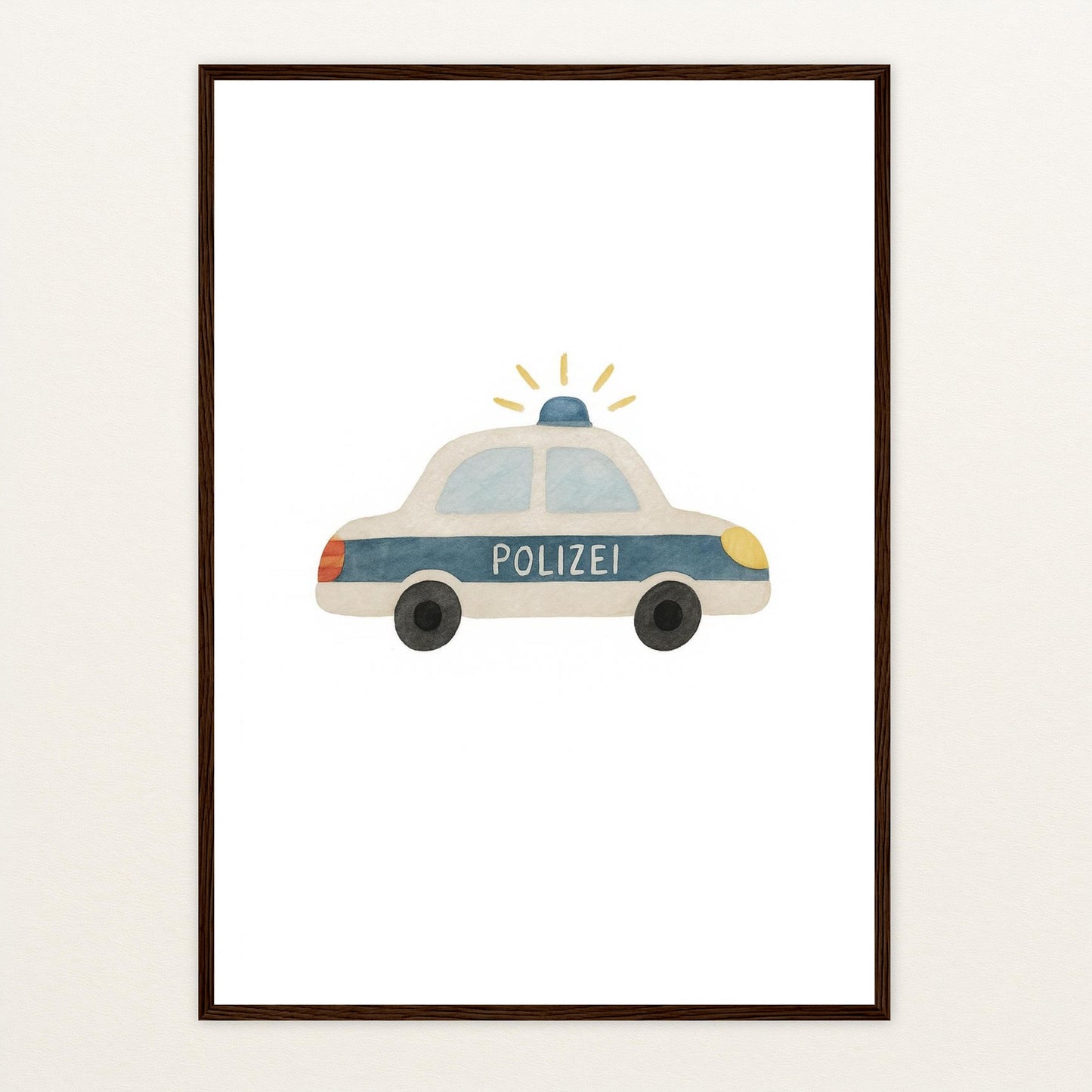 Polizei Poster mit Holzrahmen von tinylearner