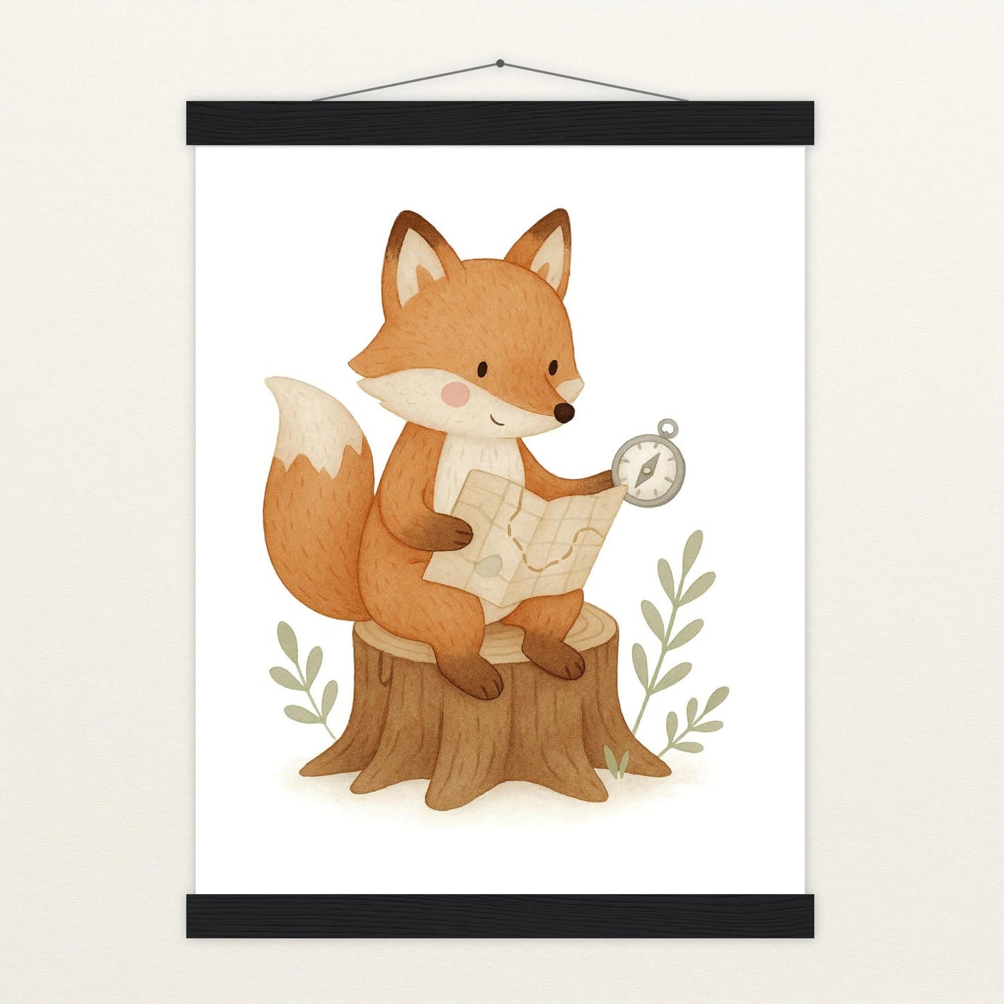 Finnegan der Fuchs - Motiv: "Abenteuerlust" Poster mit Leisten von tinylearner