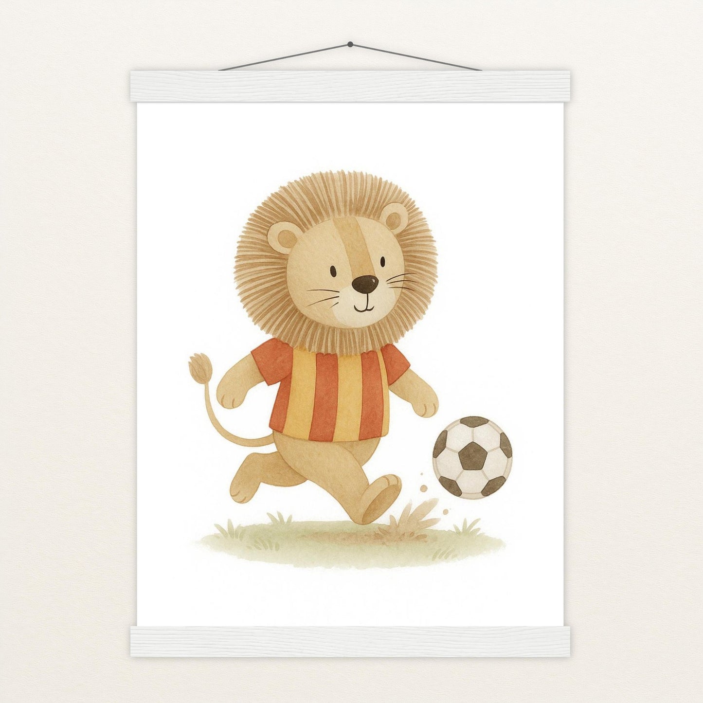 Leo der Löwe - Motiv: "Fußball" Poster mit Leisten von tinylearner