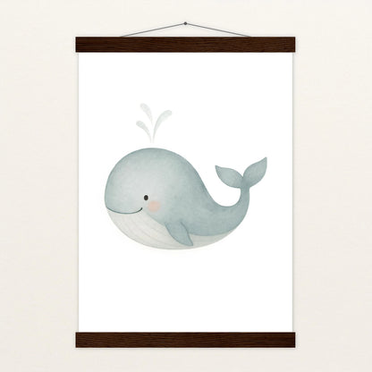 Willi der Wal Poster mit Leisten von tinylearner