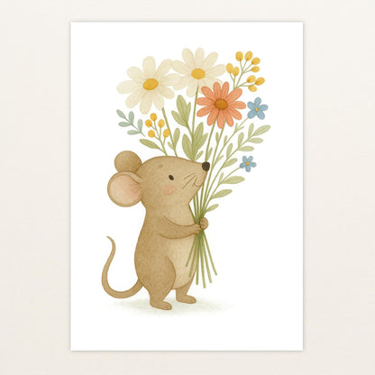 Mimi die Maus - Motiv: "Blumenstrauß" Poster von tinylearner