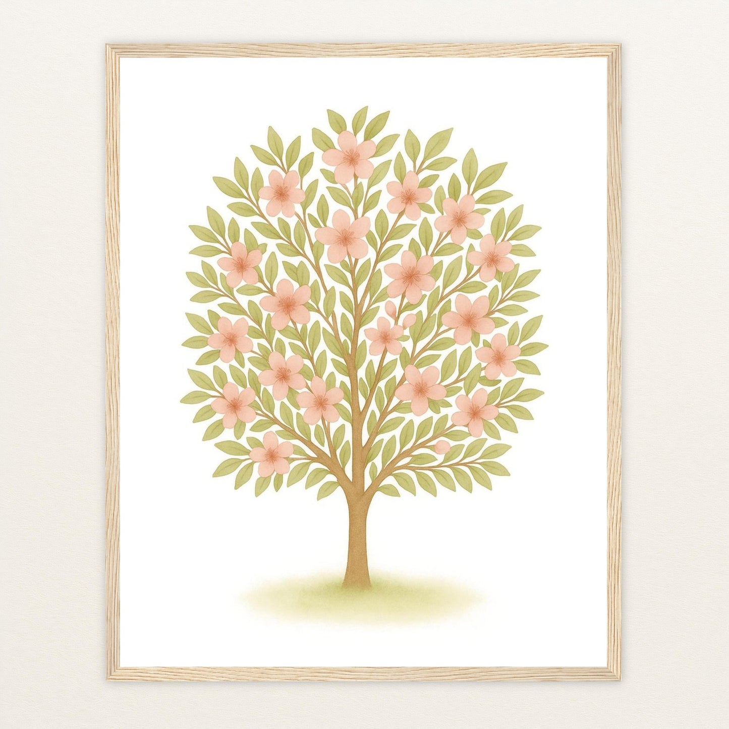 Kirschbaum Poster mit Holzrahmen von tinylearner