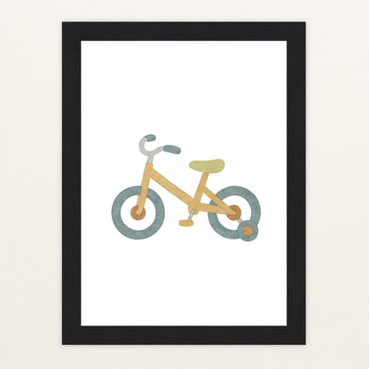 Fahrrad Poster mit Holzrahmen von tinylearner