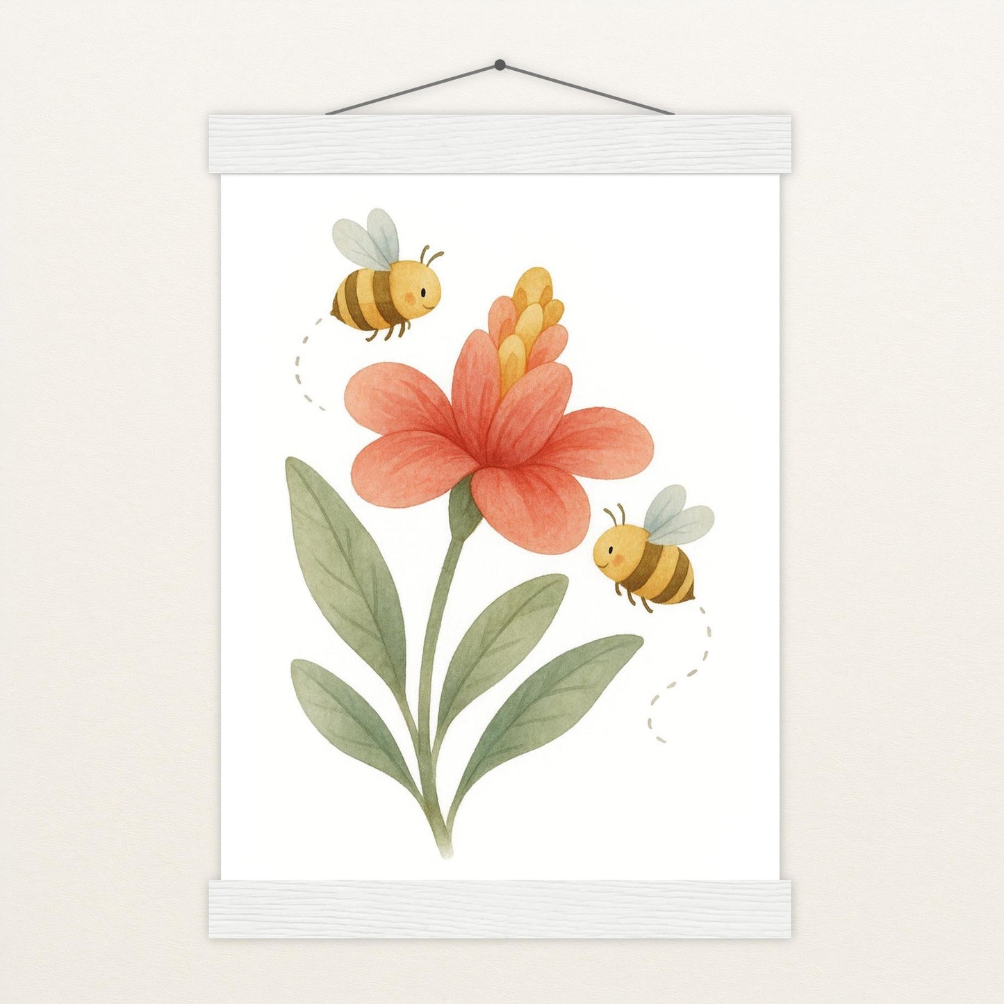 Bibi die Biene - Motiv: "Blume" Poster mit Leisten von tinylearner