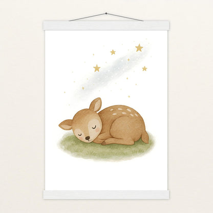 Ria das Reh - Motiv: "Schlafend" Poster mit Leisten von tinylearner