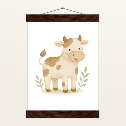 Klara die Kuh Poster mit Leisten von tinylearner