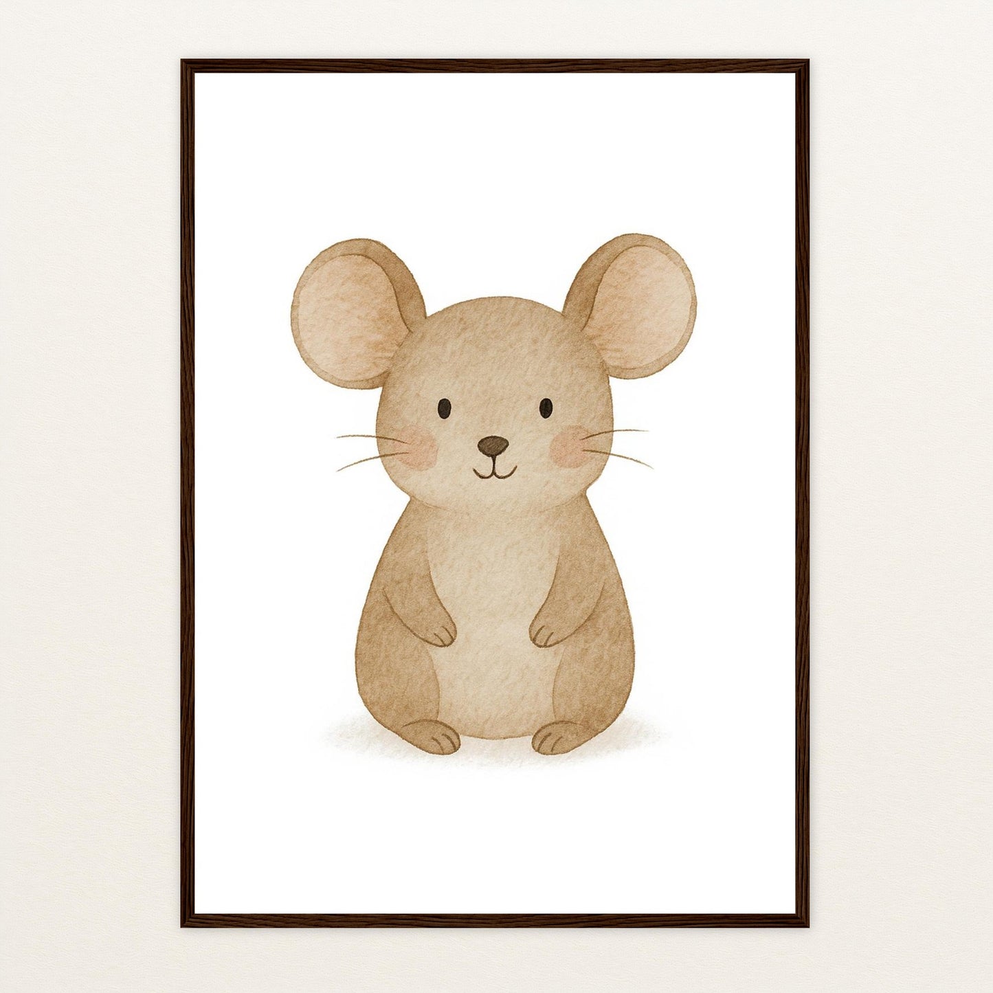 Mimi die Maus Poster mit Holzrahmen von tinylearner