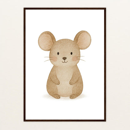 Mimi die Maus Poster mit Holzrahmen von tinylearner