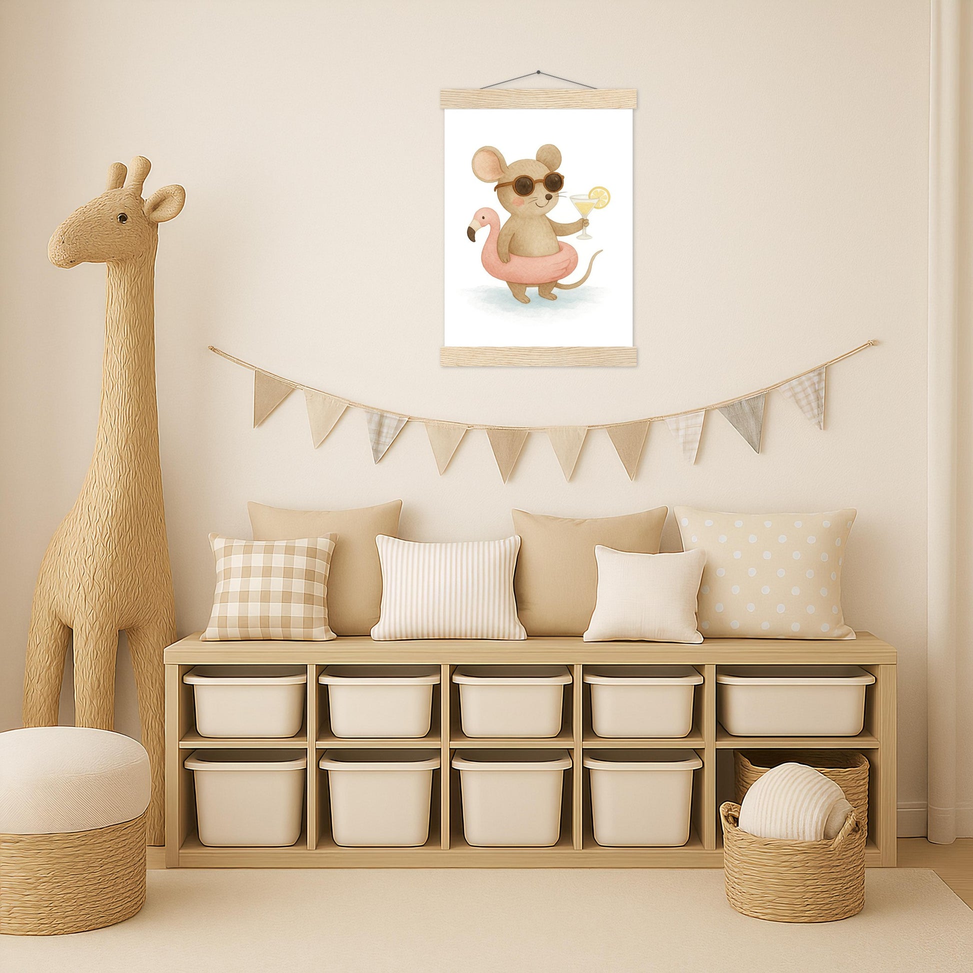 Mimi die Maus - Motiv: "Pooltag" Poster mit Leisten von tinylearner