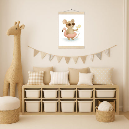 Mimi die Maus - Motiv: "Pooltag" Poster mit Leisten von tinylearner