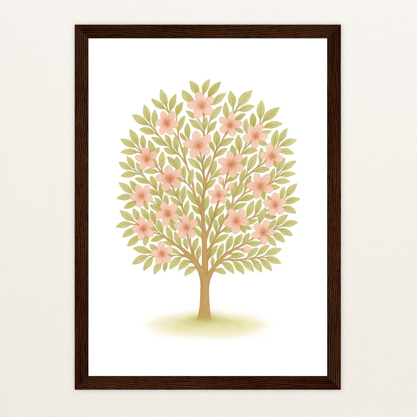 Kirschbaum Poster mit Holzrahmen von tinylearner