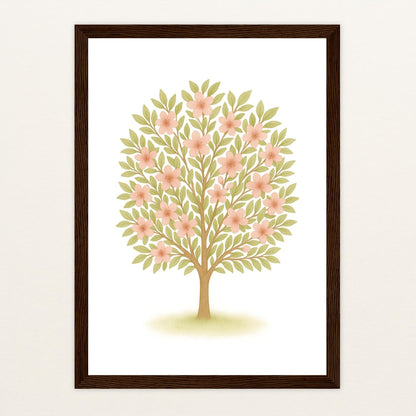 Kirschbaum Poster mit Holzrahmen von tinylearner