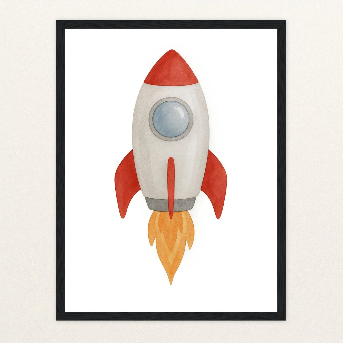 Rakete Poster mit Holzrahmen von tinylearner