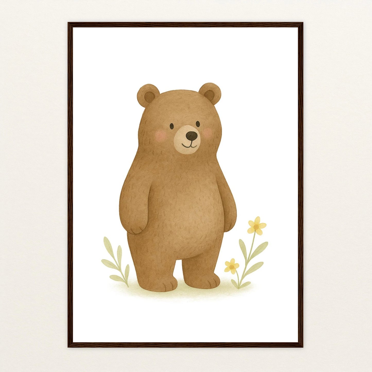 Balu der Bär Poster mit Holzrahmen von tinylearner