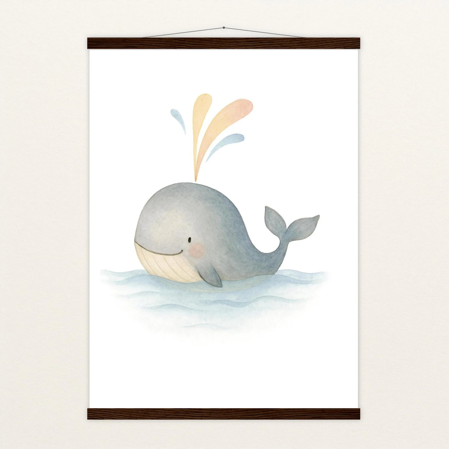 Willi der Wal - Motiv: "Freude" Poster mit Leisten von tinylearner