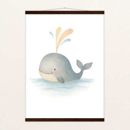 Willi der Wal - Motiv: "Freude" Poster mit Leisten von tinylearner