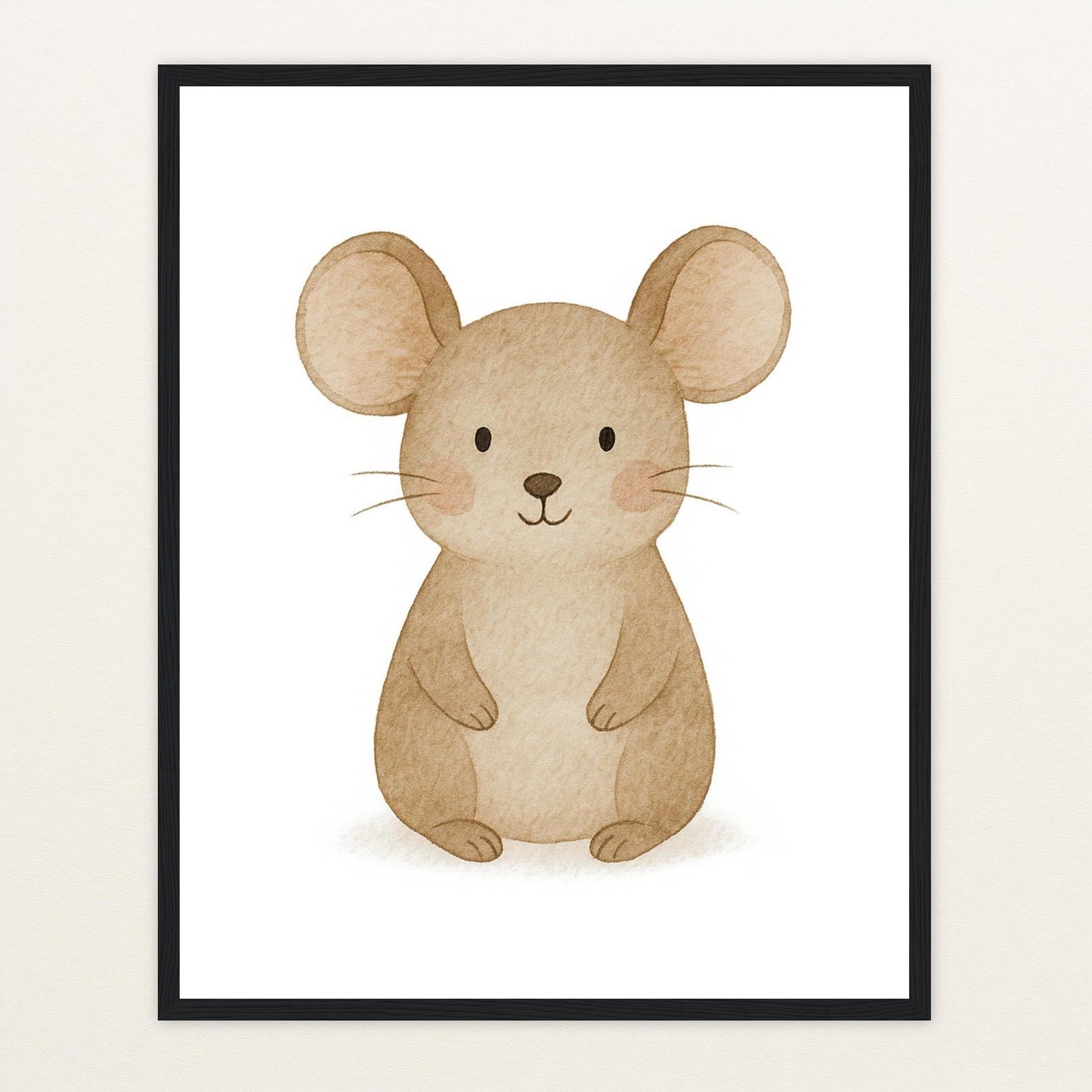 Mimi die Maus Poster mit Holzrahmen von tinylearner