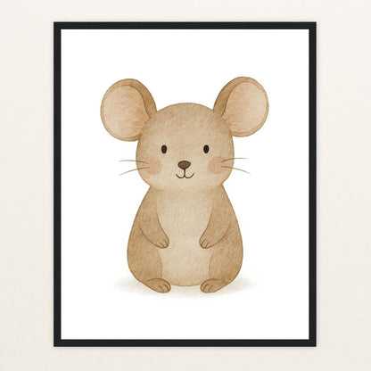 Mimi die Maus Poster mit Holzrahmen von tinylearner