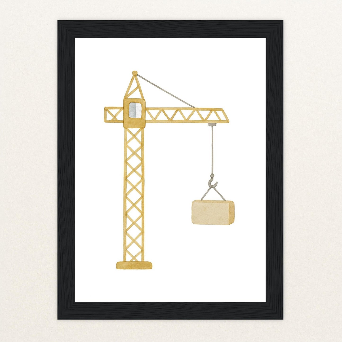 Kran Poster mit Holzrahmen von tinylearner