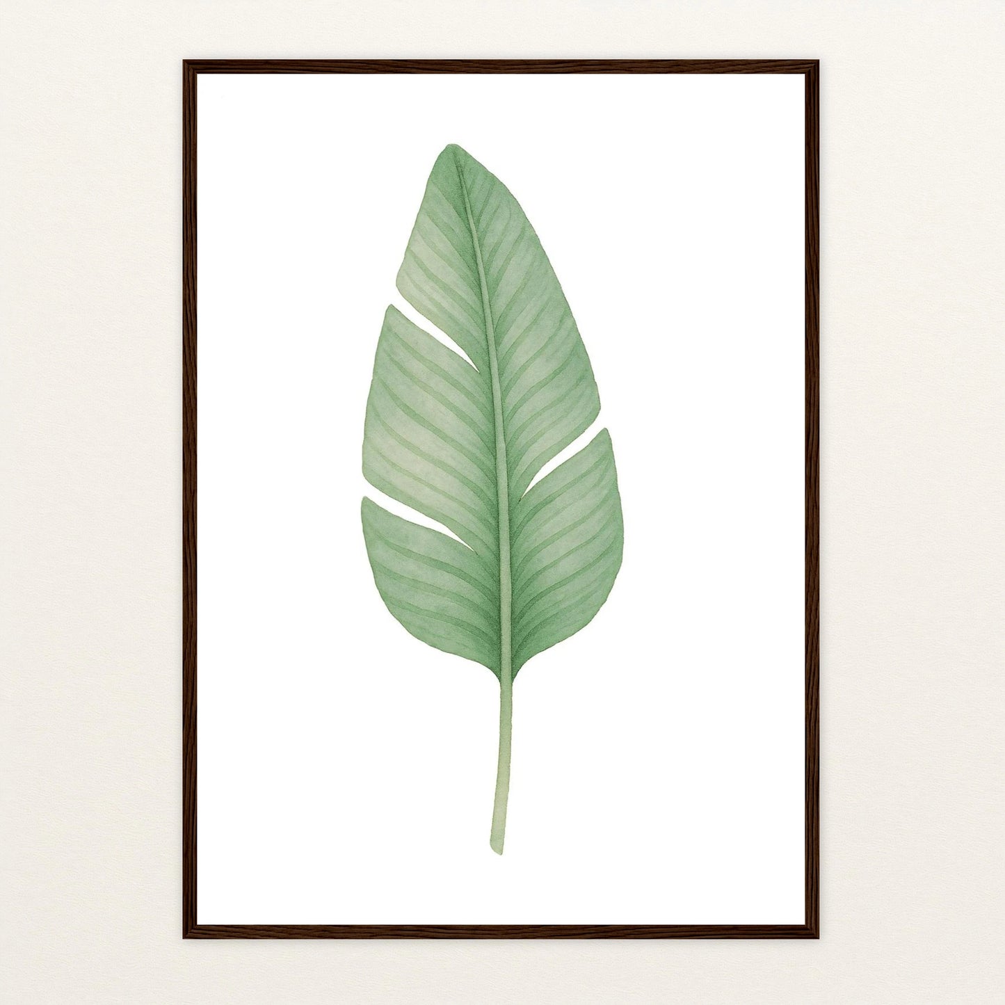 Strelitzien-Blatt Poster mit Holzrahmen von tinylearner