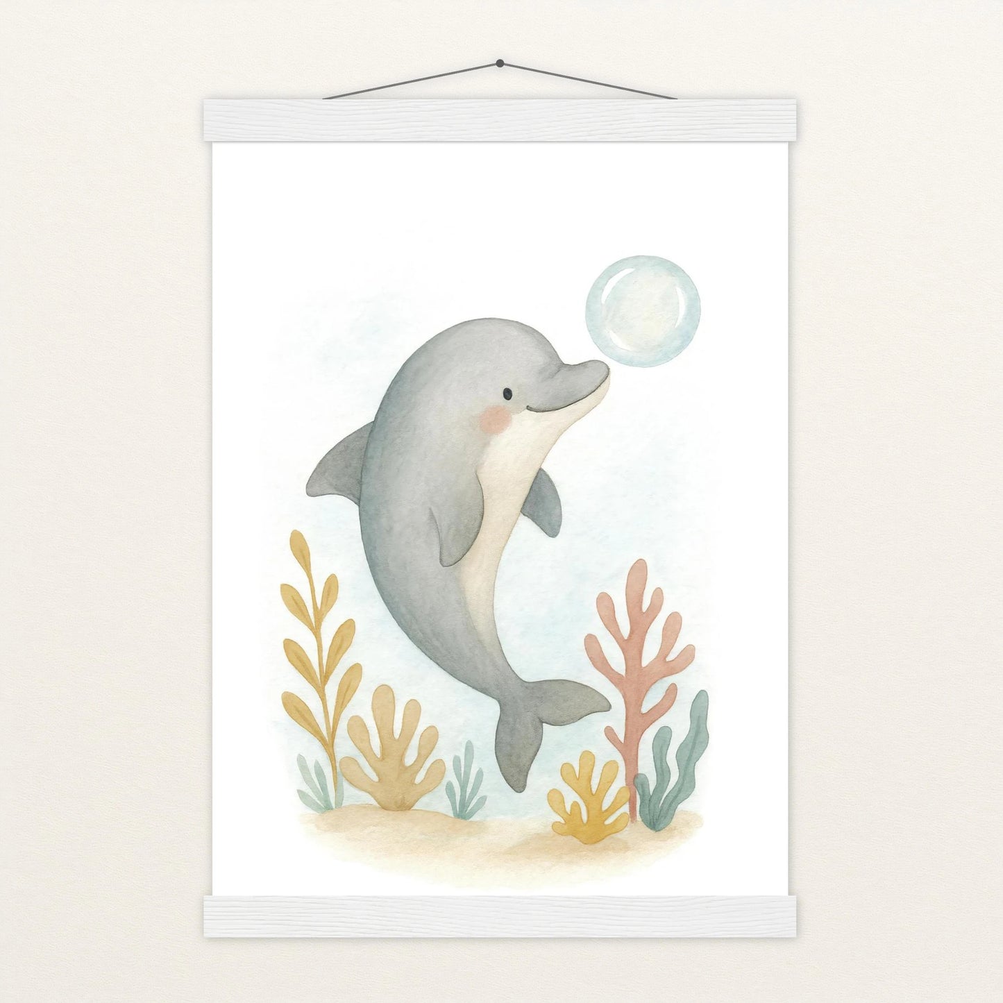 Dora der Delfin - Motiv: "Luftblase" Poster mit Leisten von tinylearner