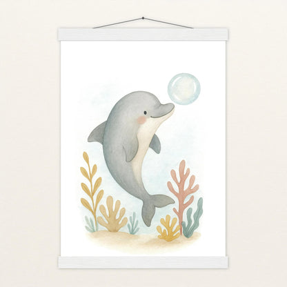 Dora der Delfin - Motiv: "Luftblase" Poster mit Leisten von tinylearner