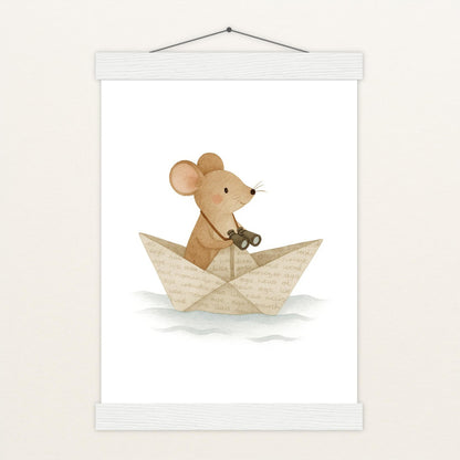 Mimi die Maus - Motiv: "Papierschiff" Poster mit Leisten von tinylearner