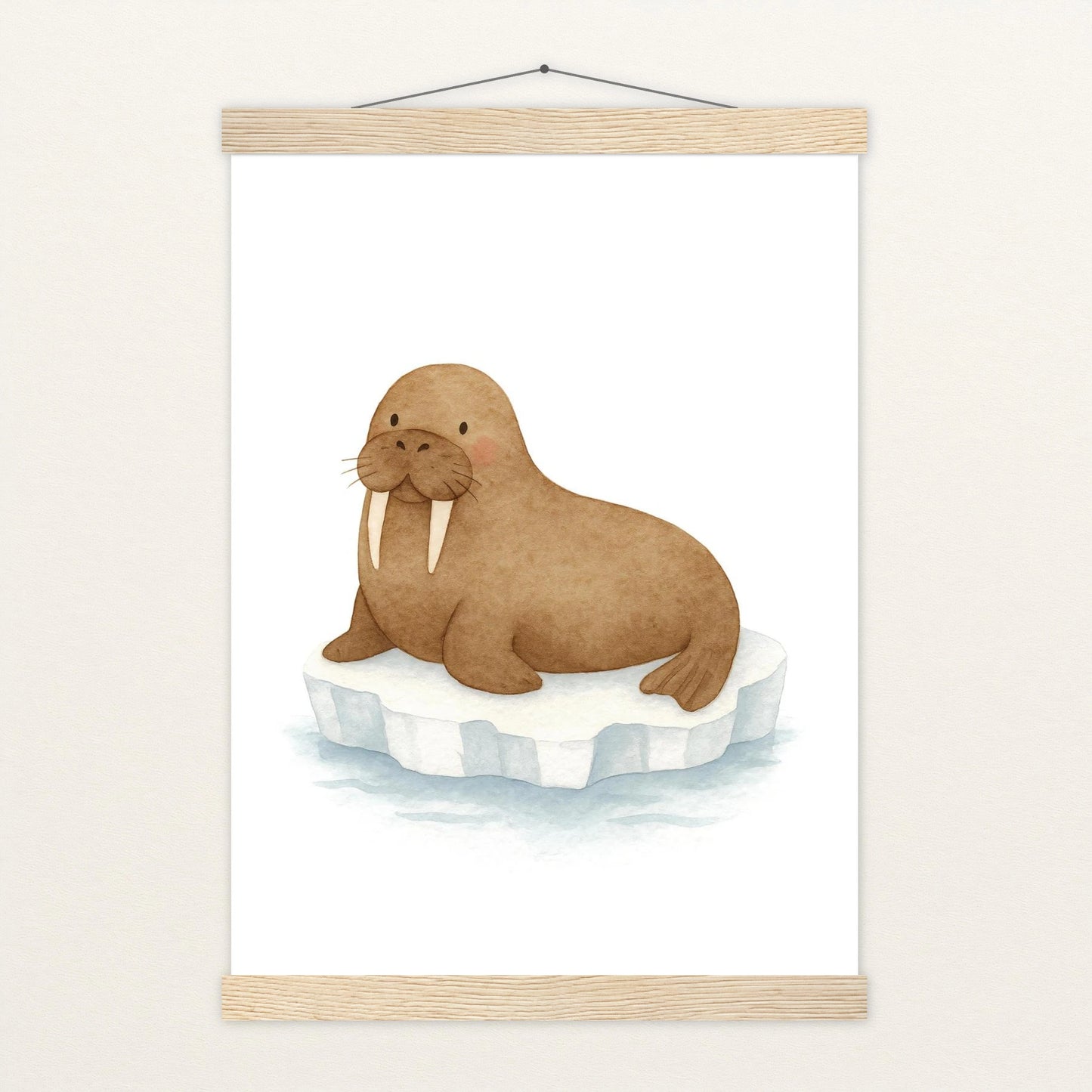 Wally das Walross Poster mit Leisten von tinylearner