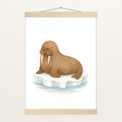 Wally das Walross Poster mit Leisten von tinylearner