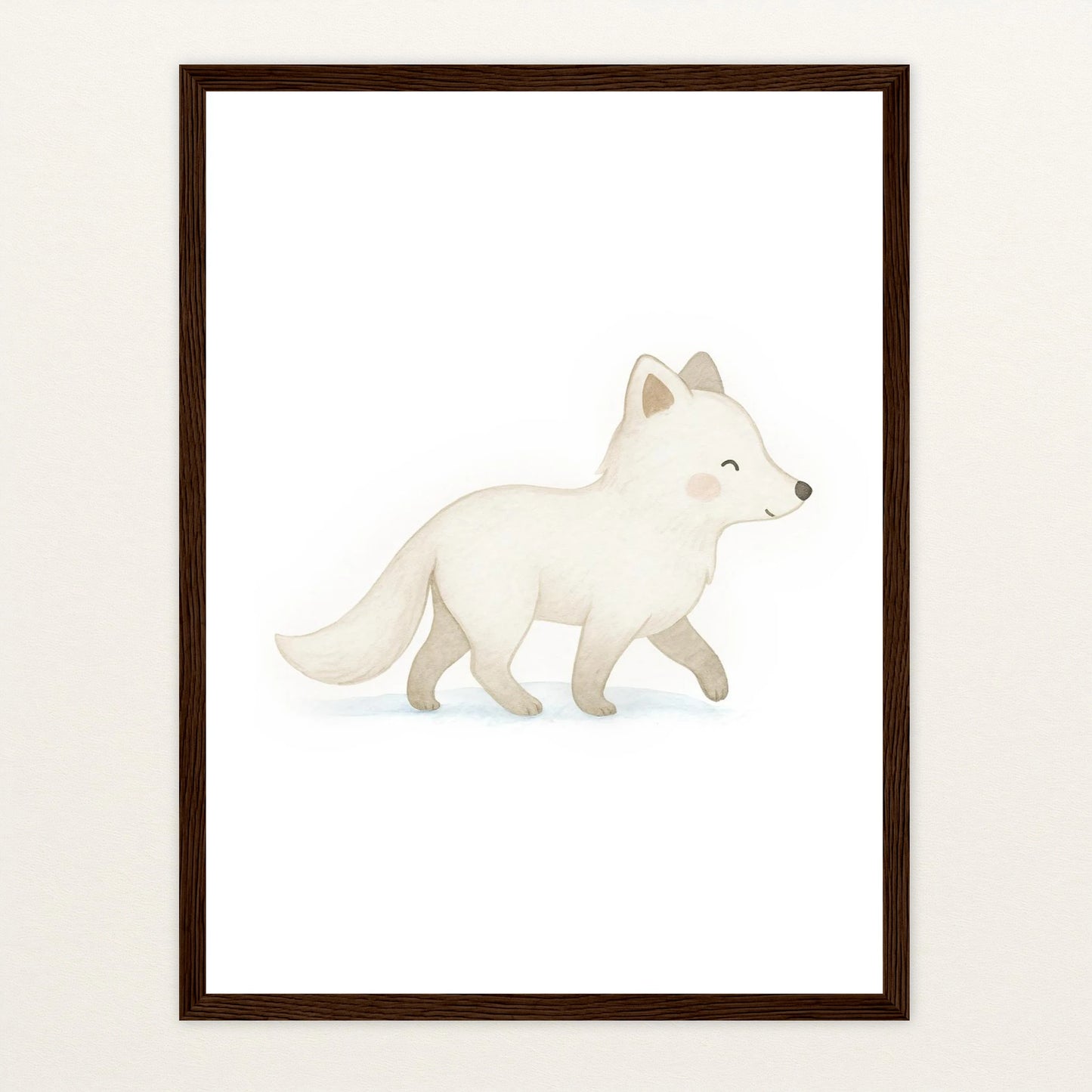 Pino der Polarfuchs Poster mit Holzrahmen von tinylearner