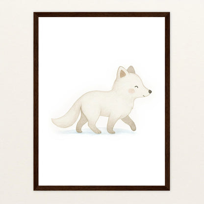 Pino der Polarfuchs Poster mit Holzrahmen von tinylearner