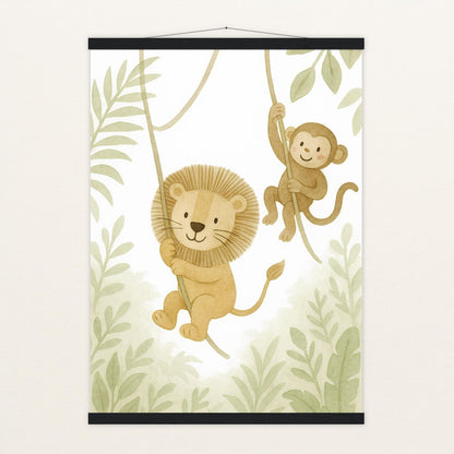 Tierfreunde - Motiv: "Lianen" Poster mit Leisten von tinylearner