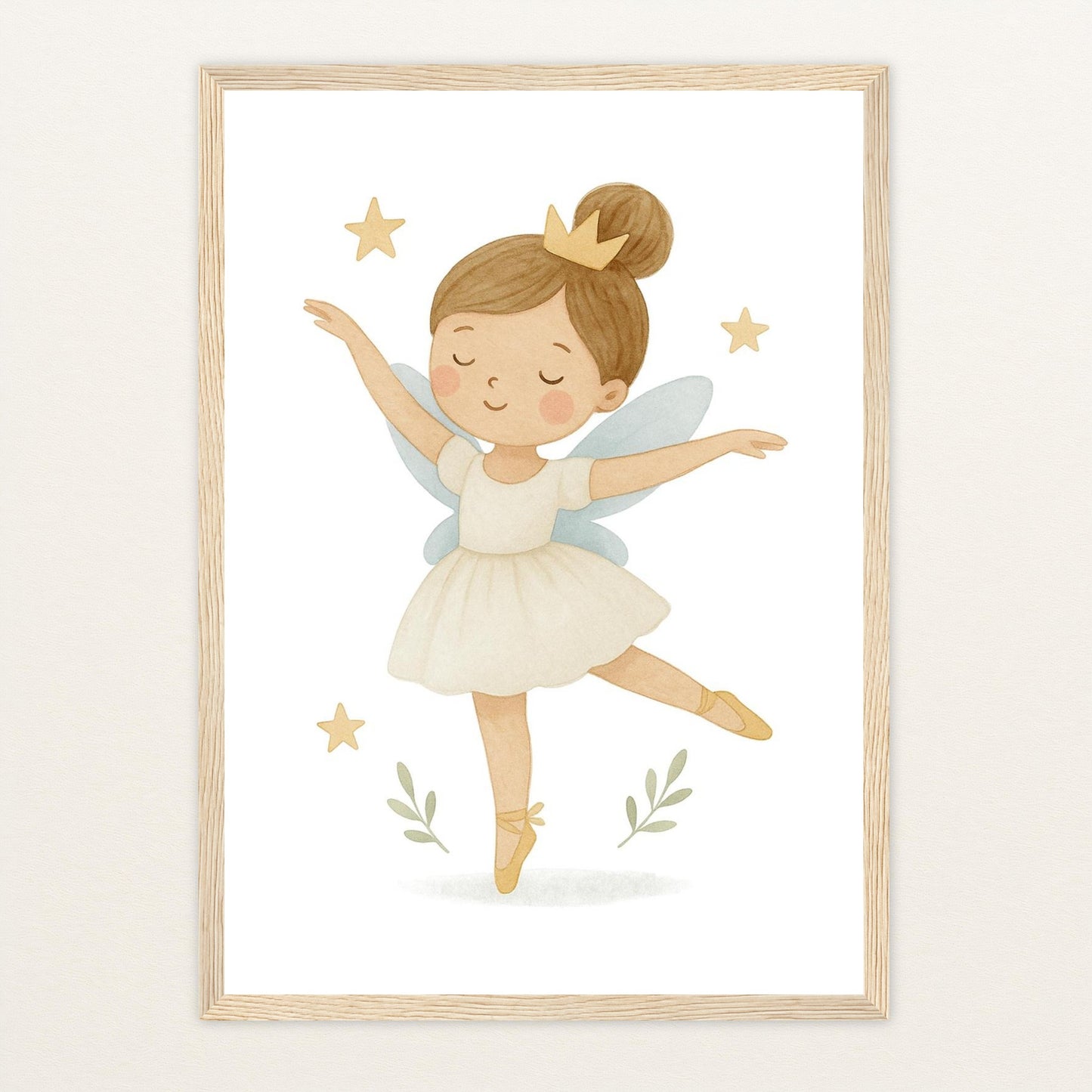 Fina die Fee - Motiv: "Ballett" Poster mit Holzrahmen von tinylearner