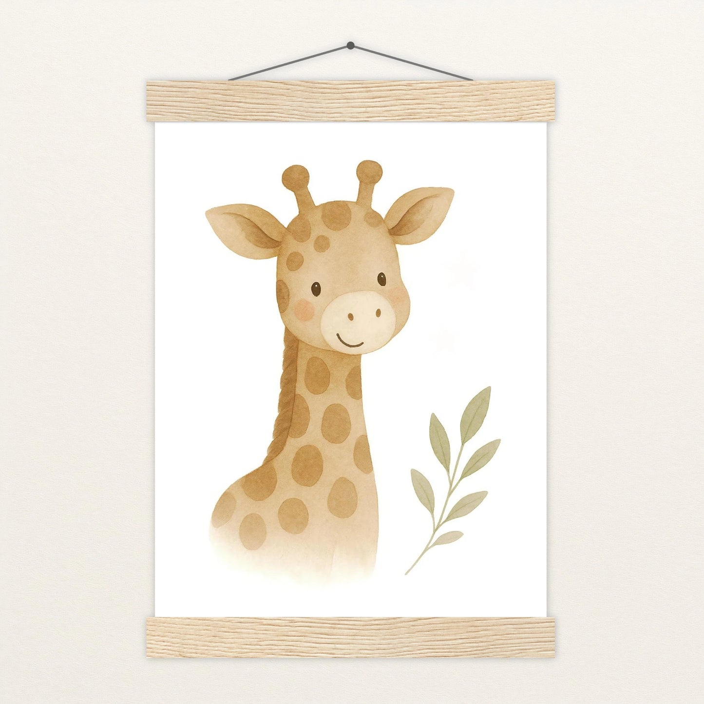 Greta die Giraffe Poster mit Leisten von tinylearner