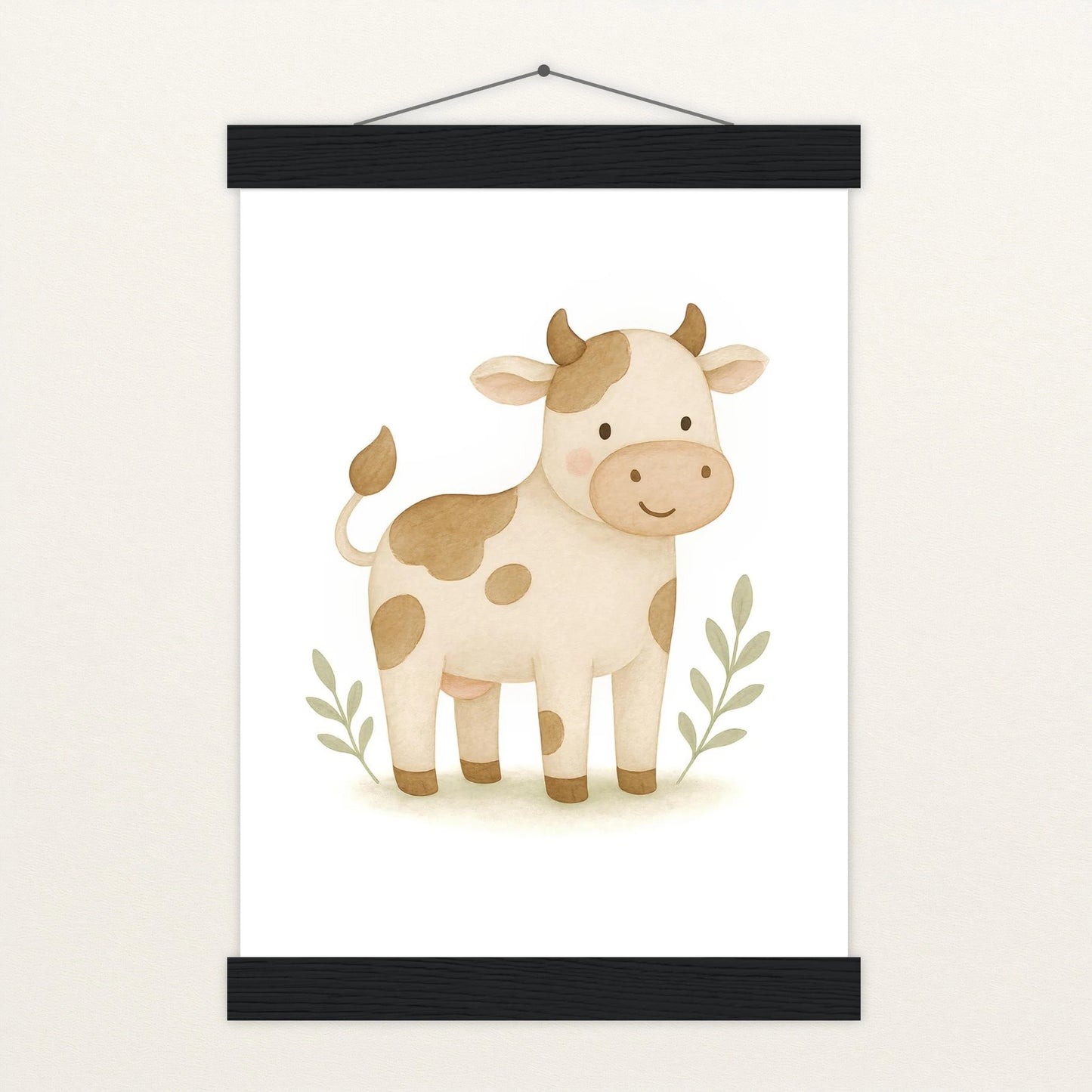 Klara die Kuh Poster mit Leisten von tinylearner