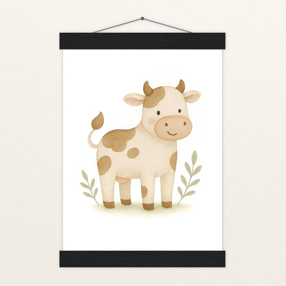 Klara die Kuh Poster mit Leisten von tinylearner