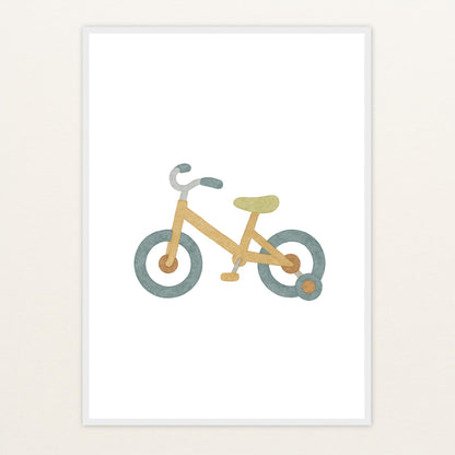 Fahrrad Poster mit Holzrahmen von tinylearner