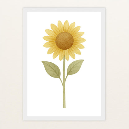 Sonnenblume Poster mit Holzrahmen von tinylearner