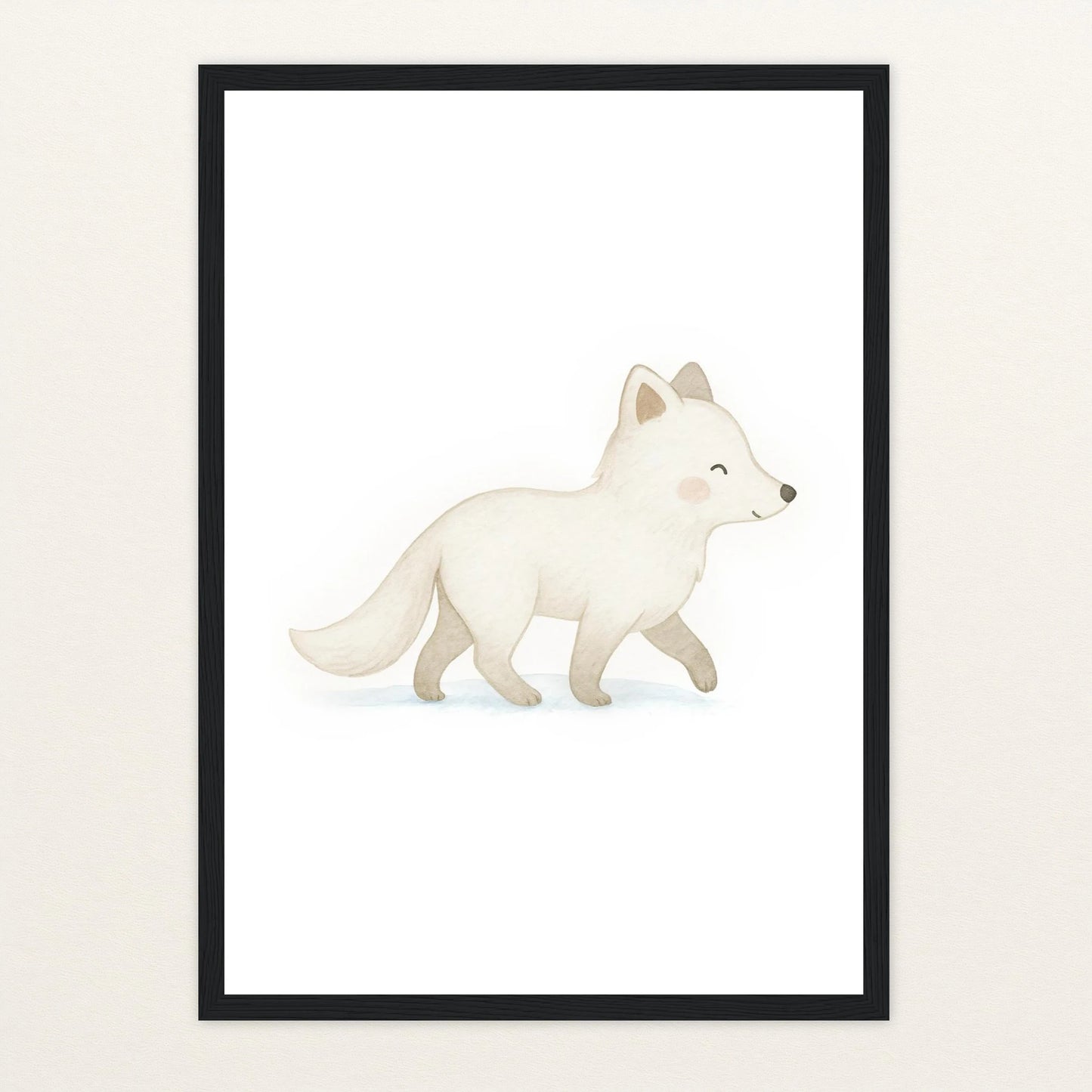 Pino der Polarfuchs Poster mit Holzrahmen von tinylearner