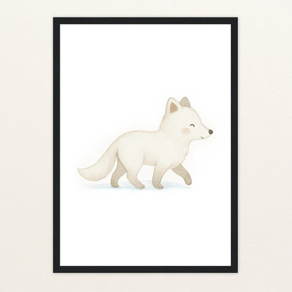 Pino der Polarfuchs Poster mit Holzrahmen von tinylearner