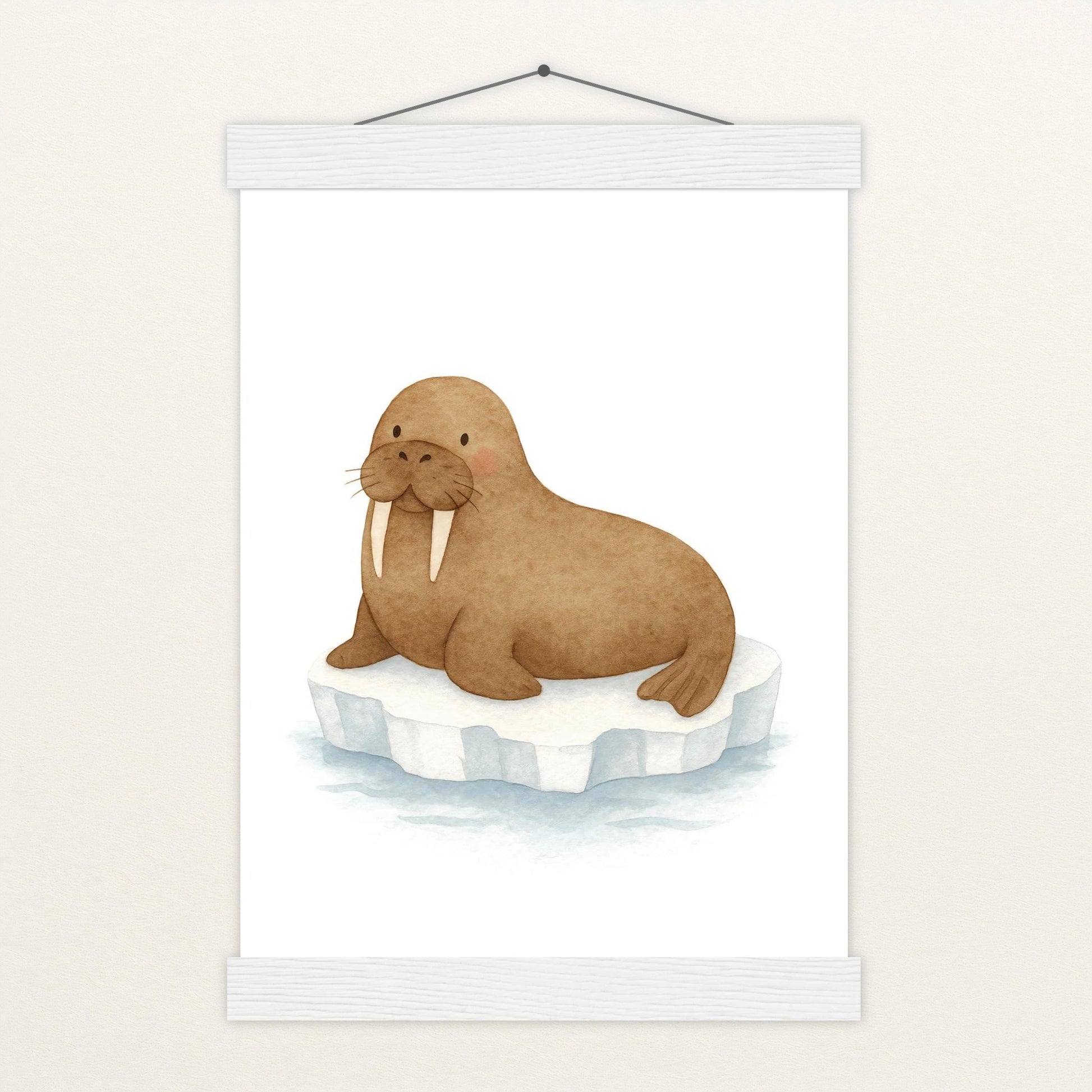 Wally das Walross Poster mit Leisten von tinylearner