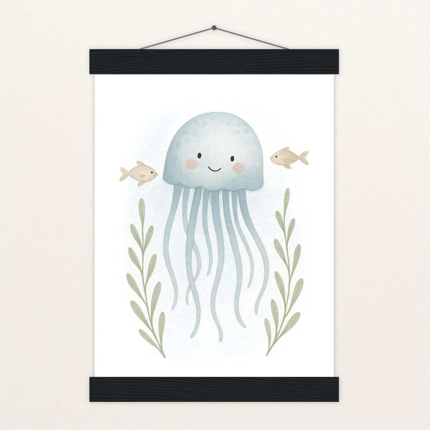 Quinn die Qualle Poster mit Leisten von tinylearner