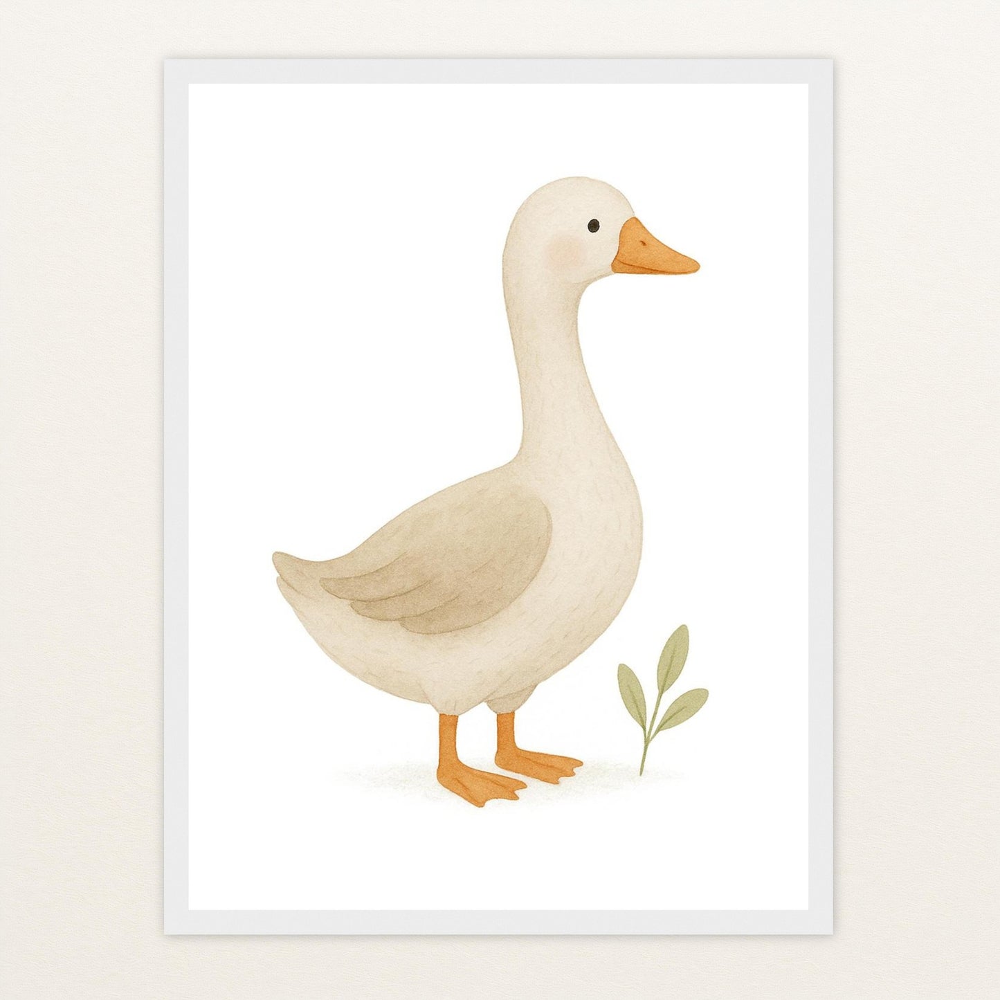Gusi die Gans Poster mit Holzrahmen von tinylearner