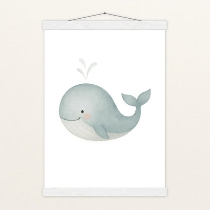 Willi der Wal Poster mit Leisten von tinylearner