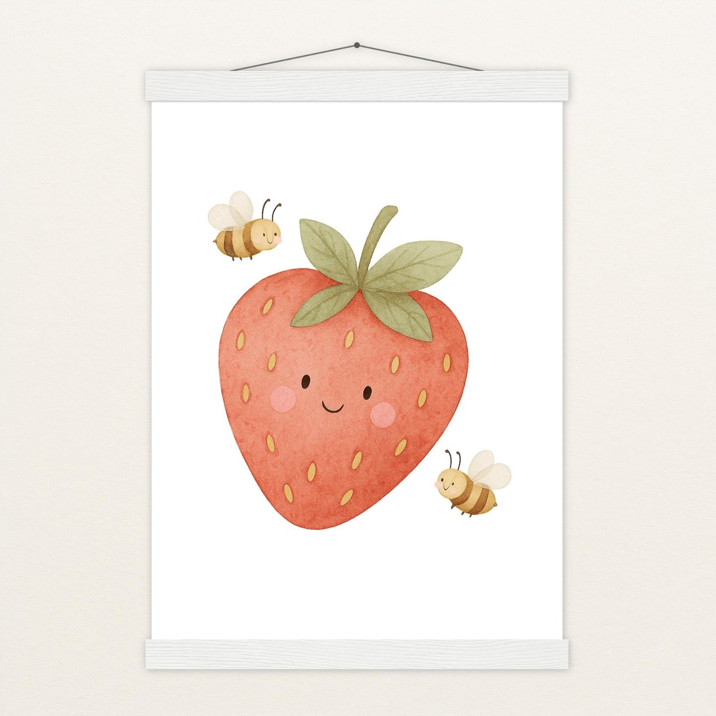 Obst: Erdbeere Poster mit Leisten von tinylearner