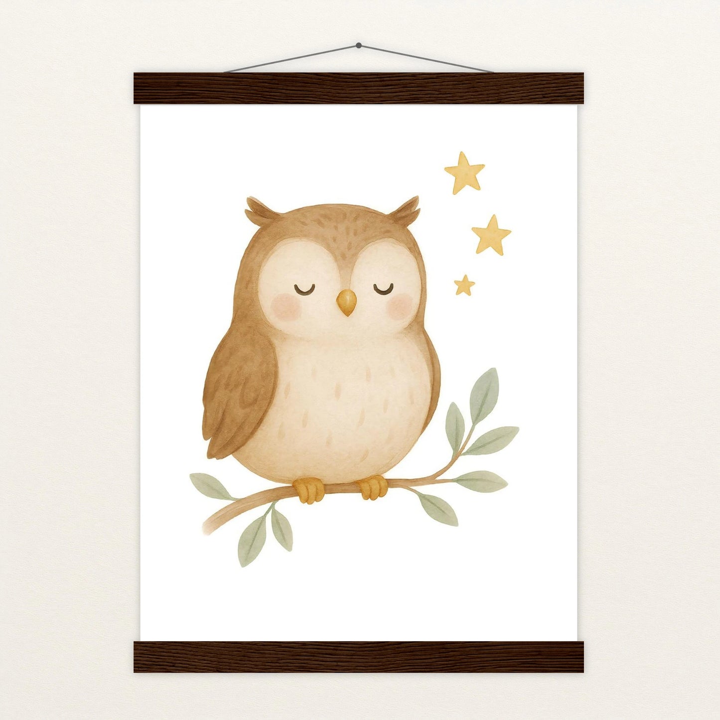 Emmi die Eule Poster mit Leisten von tinylearner