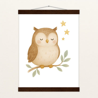 Emmi die Eule Poster mit Leisten von tinylearner