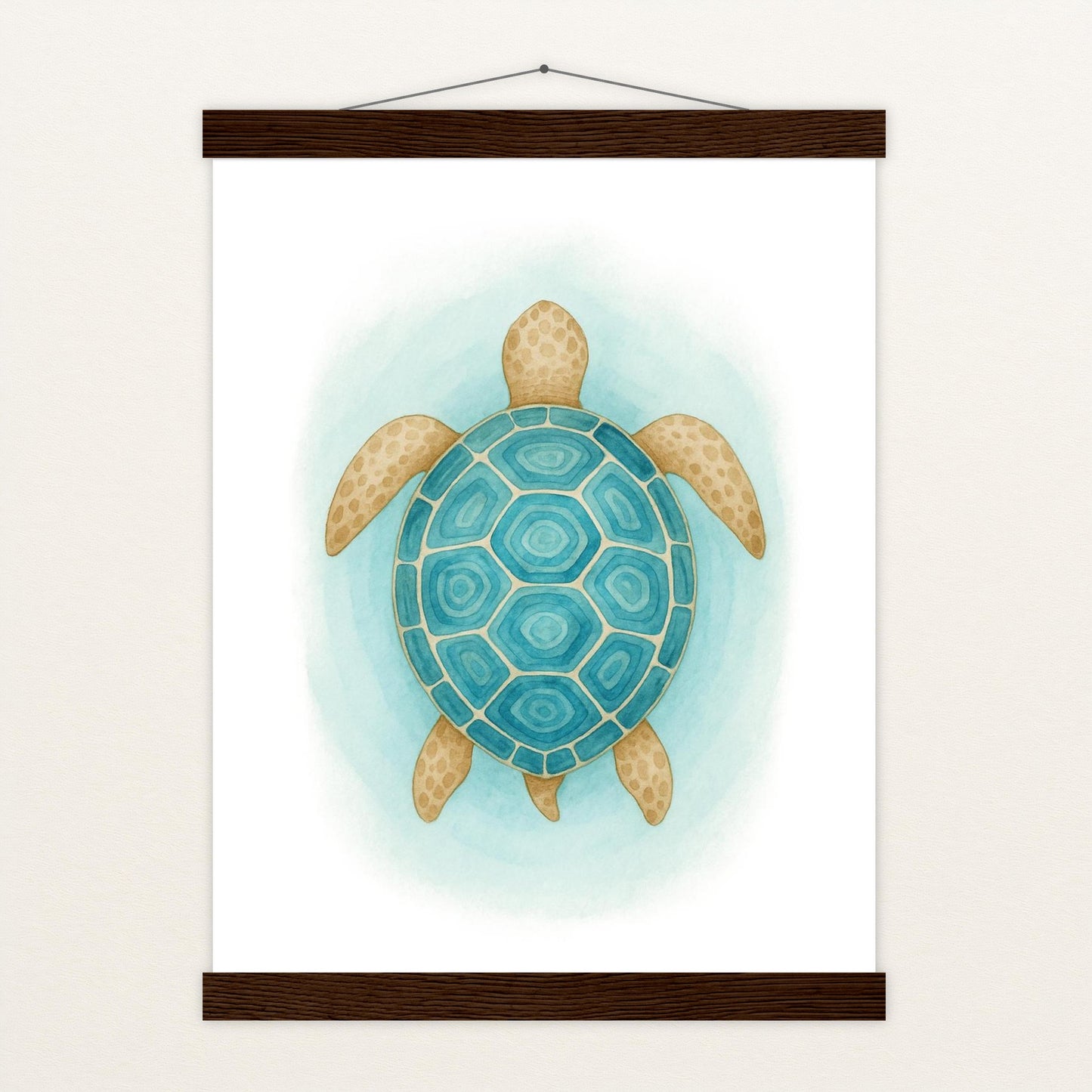 Sora die Schildkröte - Motiv: "Treiben" Poster mit Leisten von tinylearner